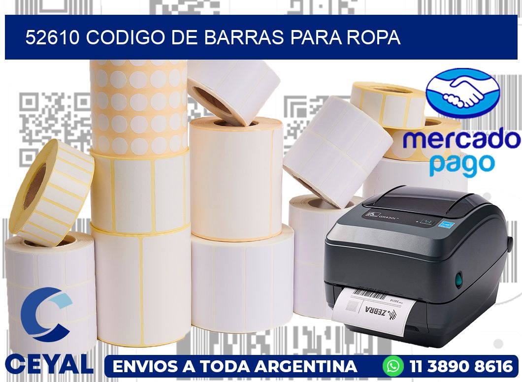 52610 CODIGO DE BARRAS PARA ROPA