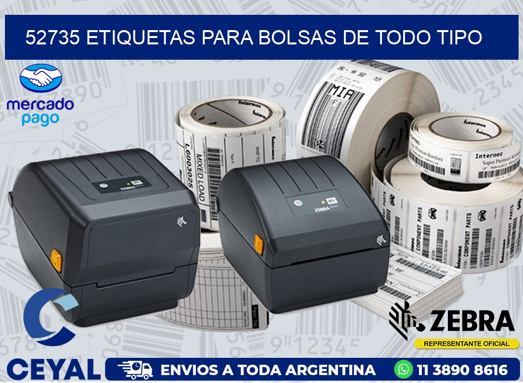 52735 ETIQUETAS PARA BOLSAS DE TODO TIPO