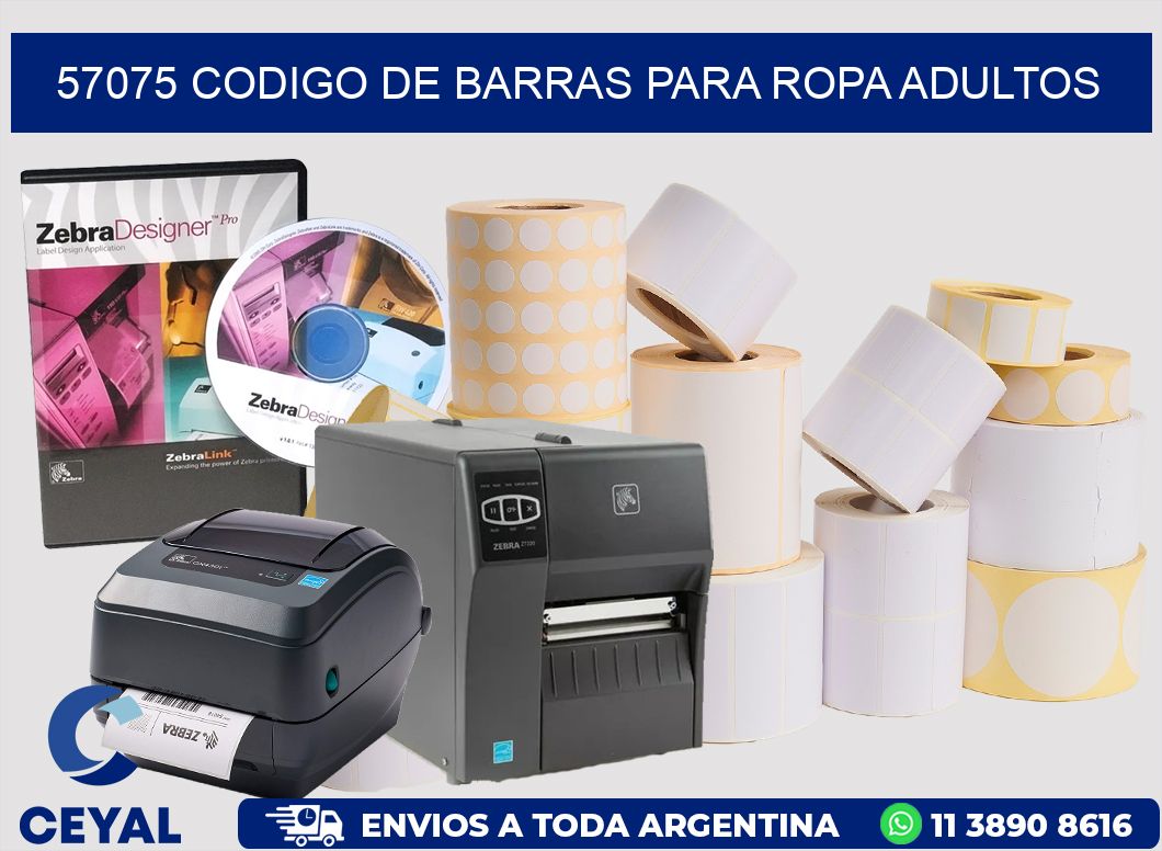 57075 CODIGO DE BARRAS PARA ROPA ADULTOS