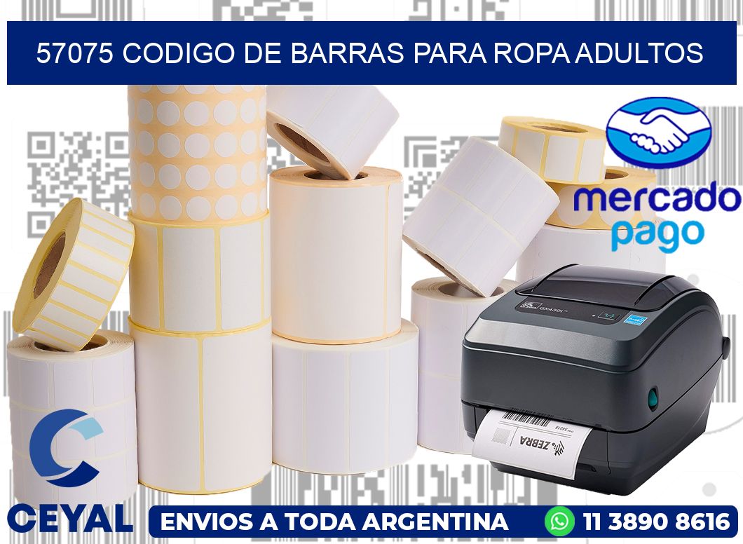 57075 CODIGO DE BARRAS PARA ROPA ADULTOS