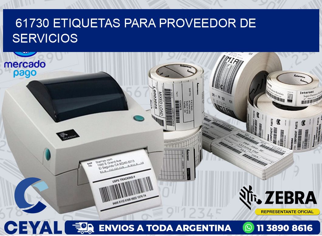 61730 ETIQUETAS PARA PROVEEDOR DE SERVICIOS