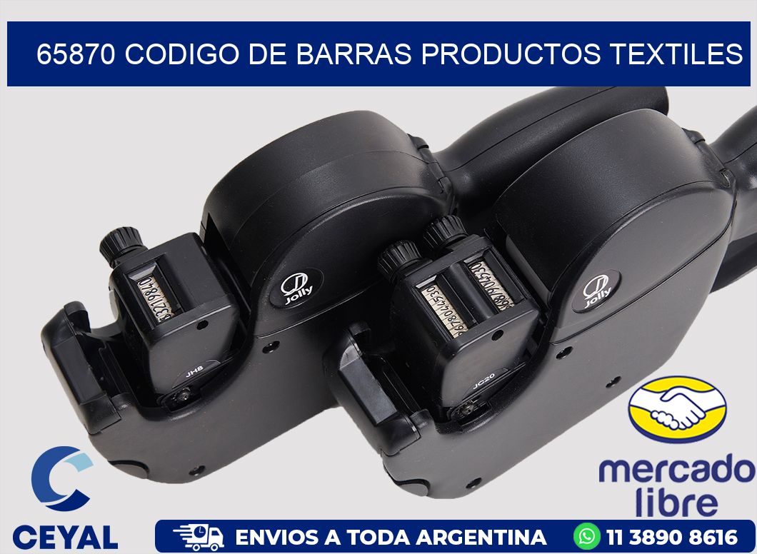 65870 CODIGO DE BARRAS PRODUCTOS TEXTILES