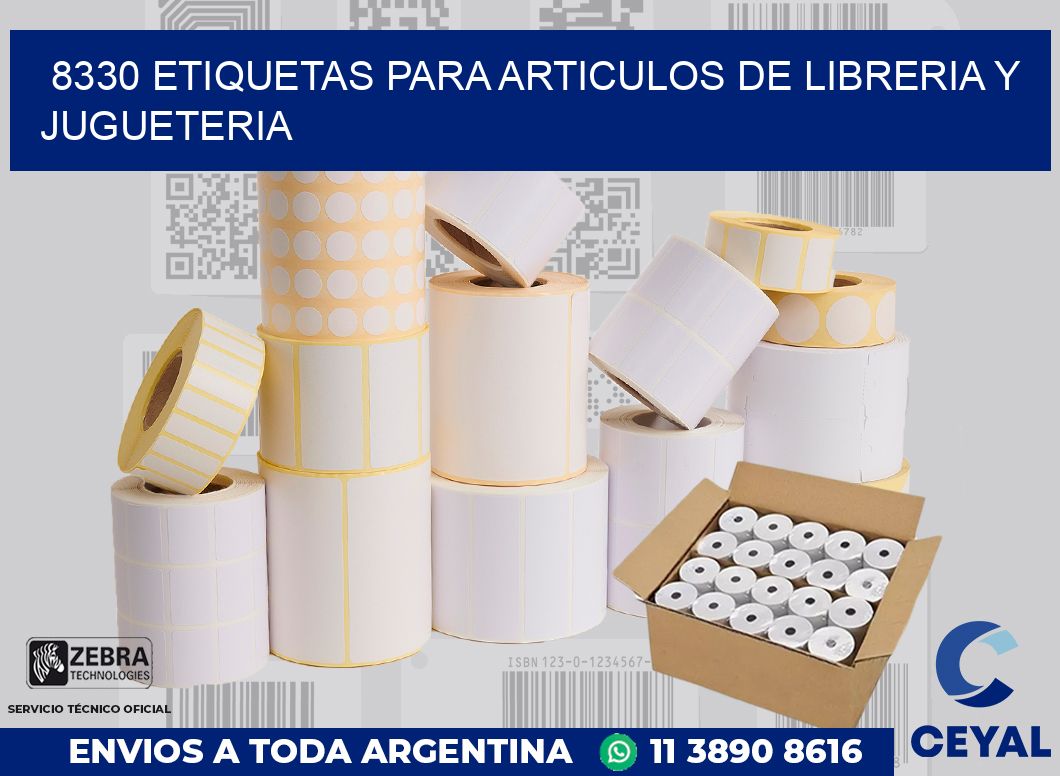 8330 ETIQUETAS PARA ARTICULOS DE LIBRERIA Y JUGUETERIA
