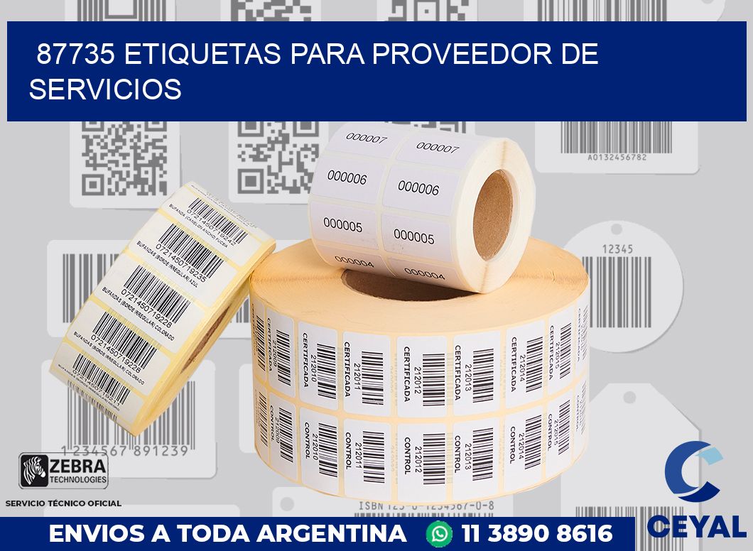 87735 ETIQUETAS PARA PROVEEDOR DE SERVICIOS