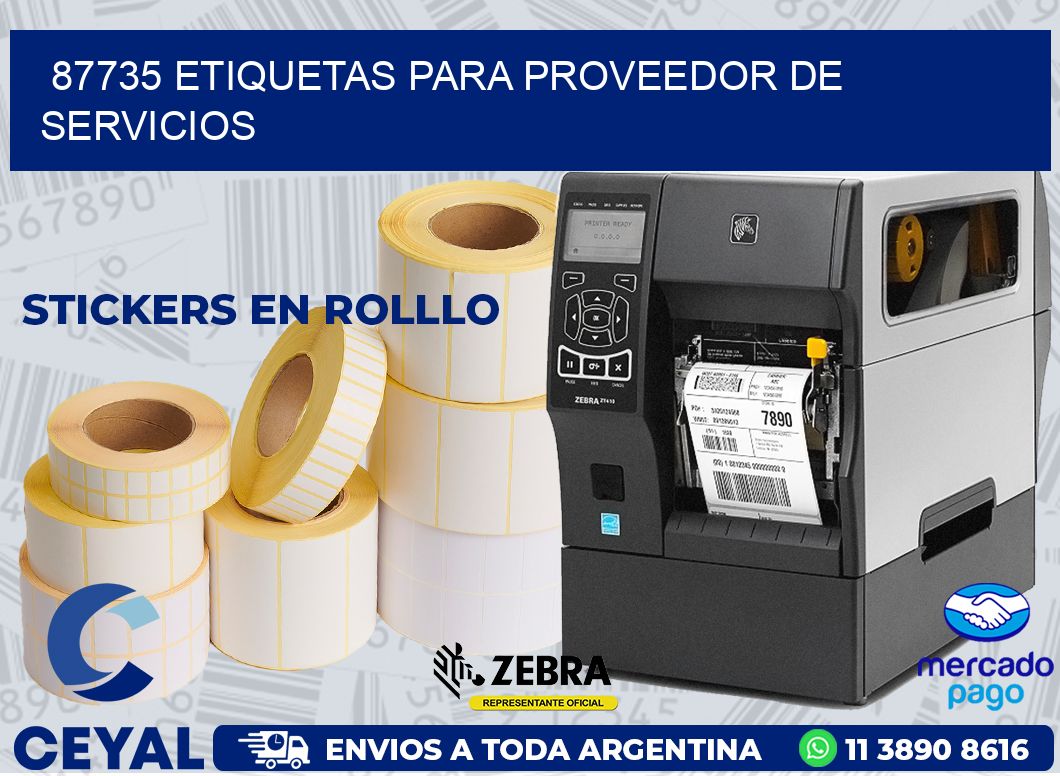 87735 ETIQUETAS PARA PROVEEDOR DE SERVICIOS