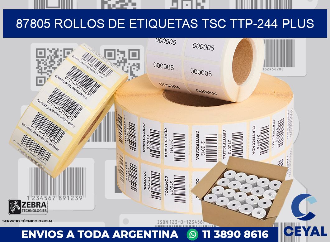 87805 ROLLOS DE ETIQUETAS TSC TTP-244 PLUS
