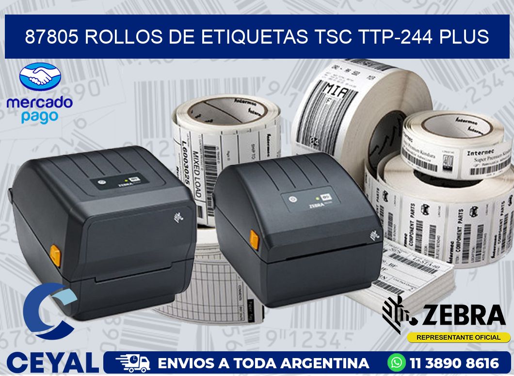 87805 ROLLOS DE ETIQUETAS TSC TTP-244 PLUS