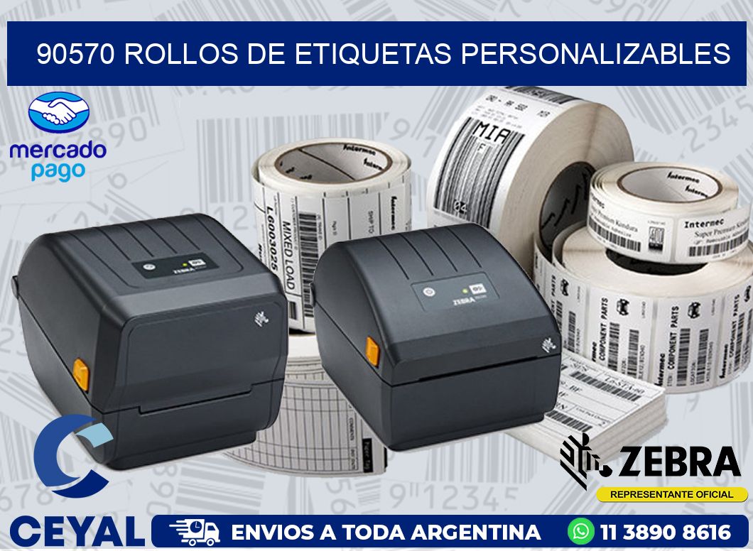 90570 ROLLOS DE ETIQUETAS PERSONALIZABLES