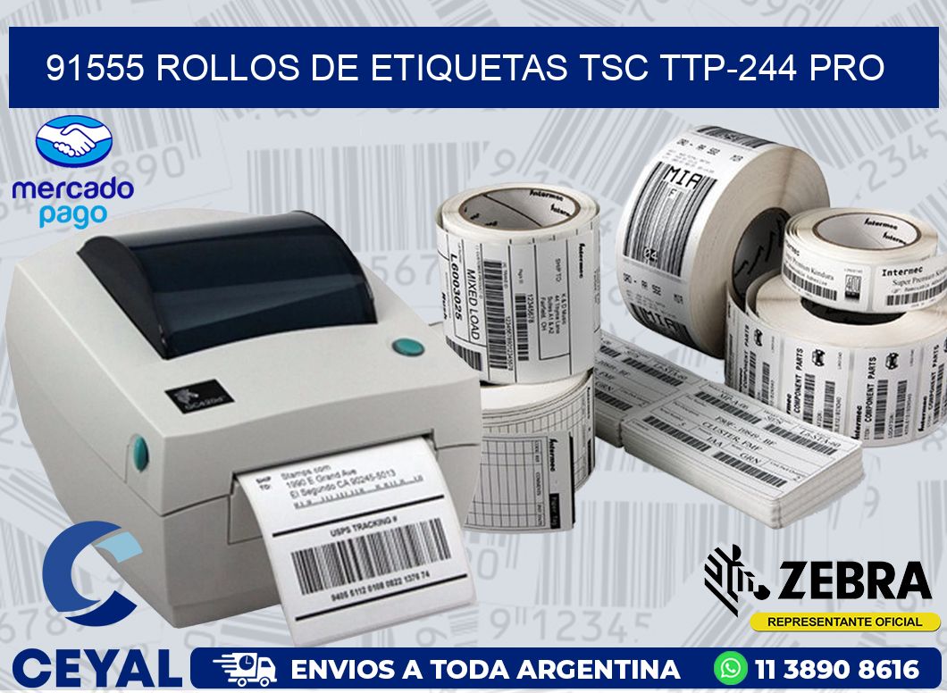 91555 ROLLOS DE ETIQUETAS TSC TTP-244 PRO
