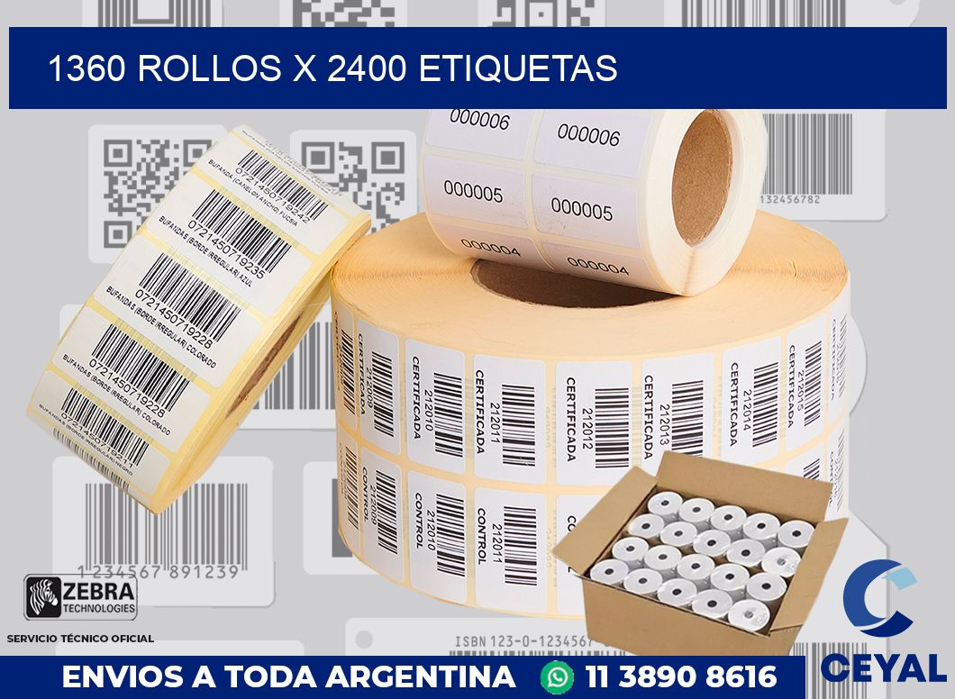 1360 Rollos x 2400 etiquetas