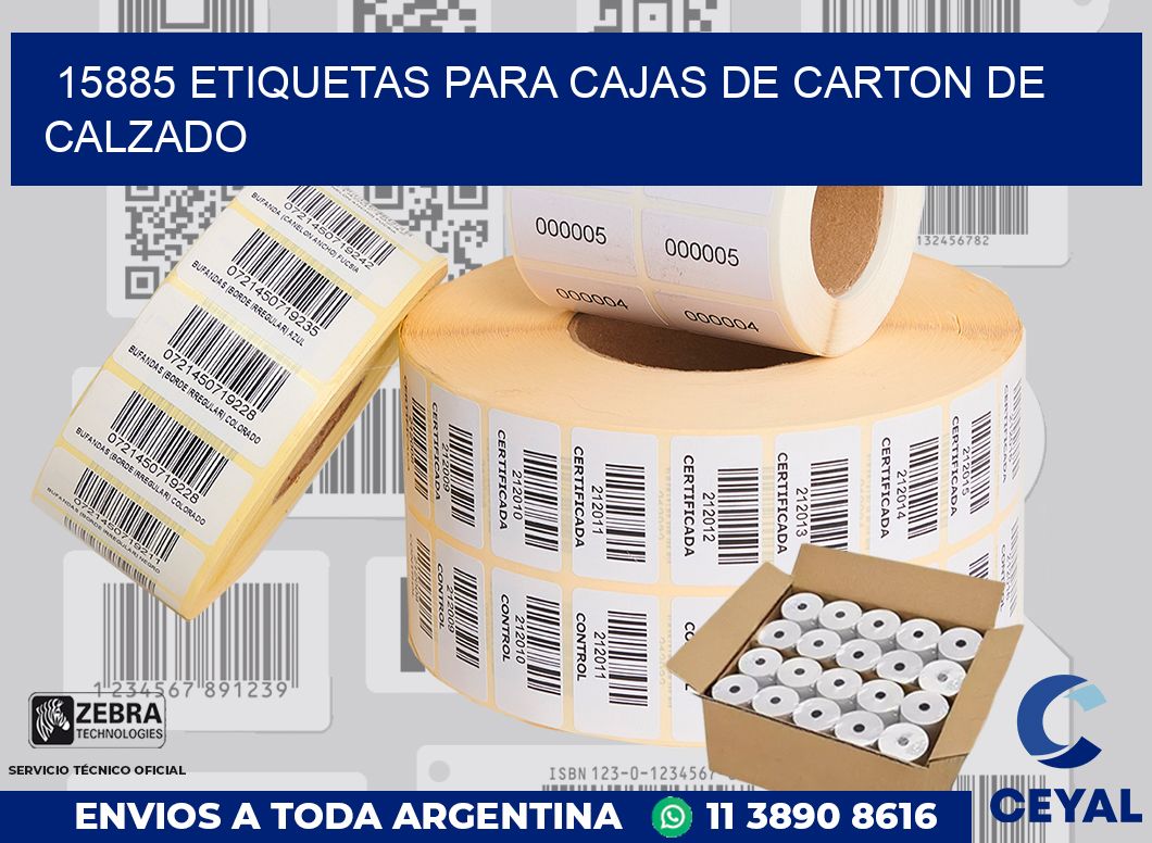 15885 ETIQUETAS PARA CAJAS DE CARTON DE CALZADO