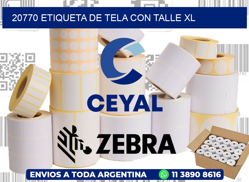 20770 ETIQUETA DE TELA CON TALLE XL