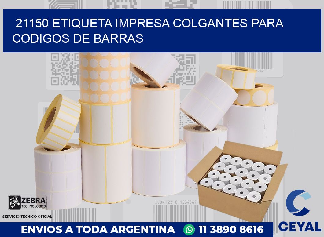 21150 ETIQUETA IMPRESA COLGANTES PARA CODIGOS DE BARRAS