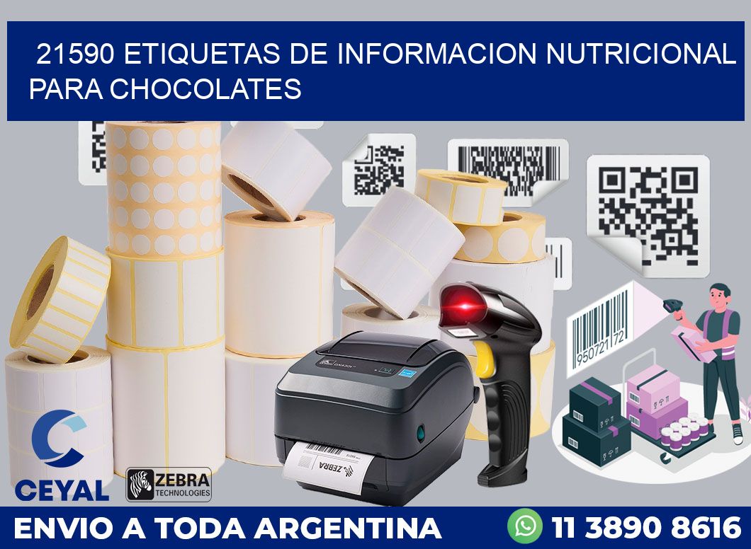 21590 ETIQUETAS DE INFORMACION NUTRICIONAL PARA CHOCOLATES