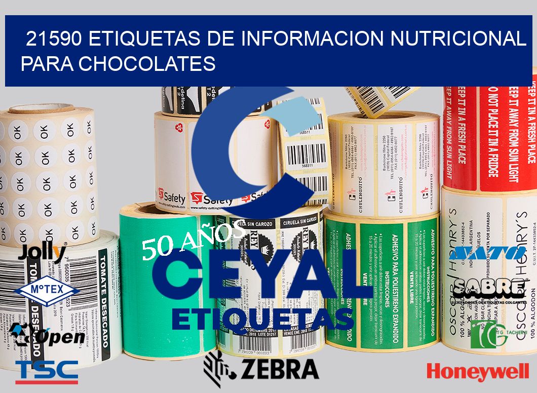 21590 ETIQUETAS DE INFORMACION NUTRICIONAL PARA CHOCOLATES