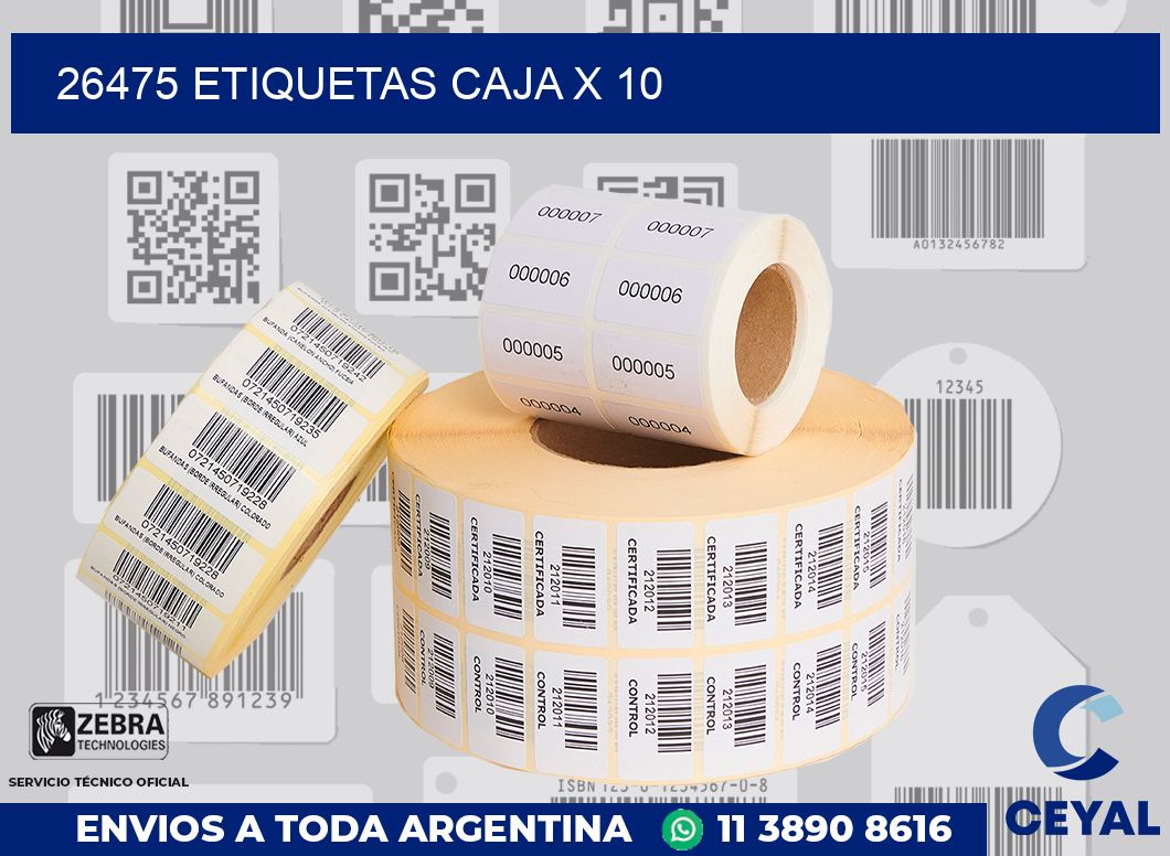 26475 etiquetas caja x 10