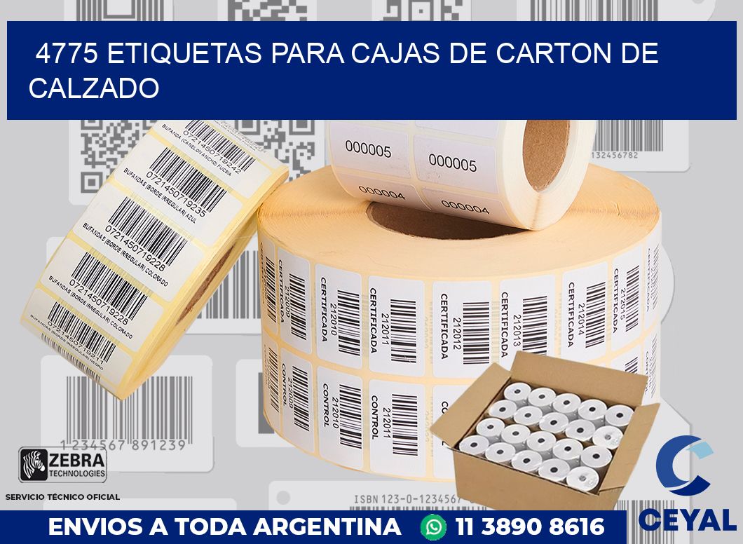 4775 ETIQUETAS PARA CAJAS DE CARTON DE CALZADO