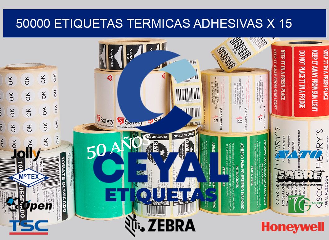 50000 etiquetas termicas adhesivas x 15