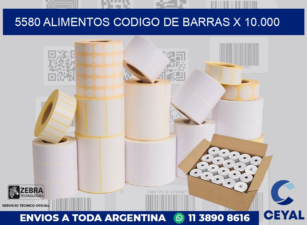 5580 alimentos codigo de barras x 10.000