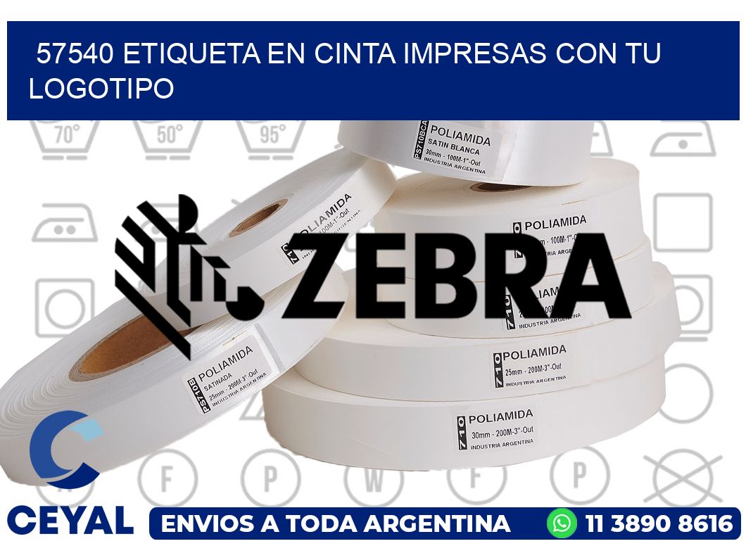 57540 ETIQUETA EN CINTA IMPRESAS CON TU LOGOTIPO