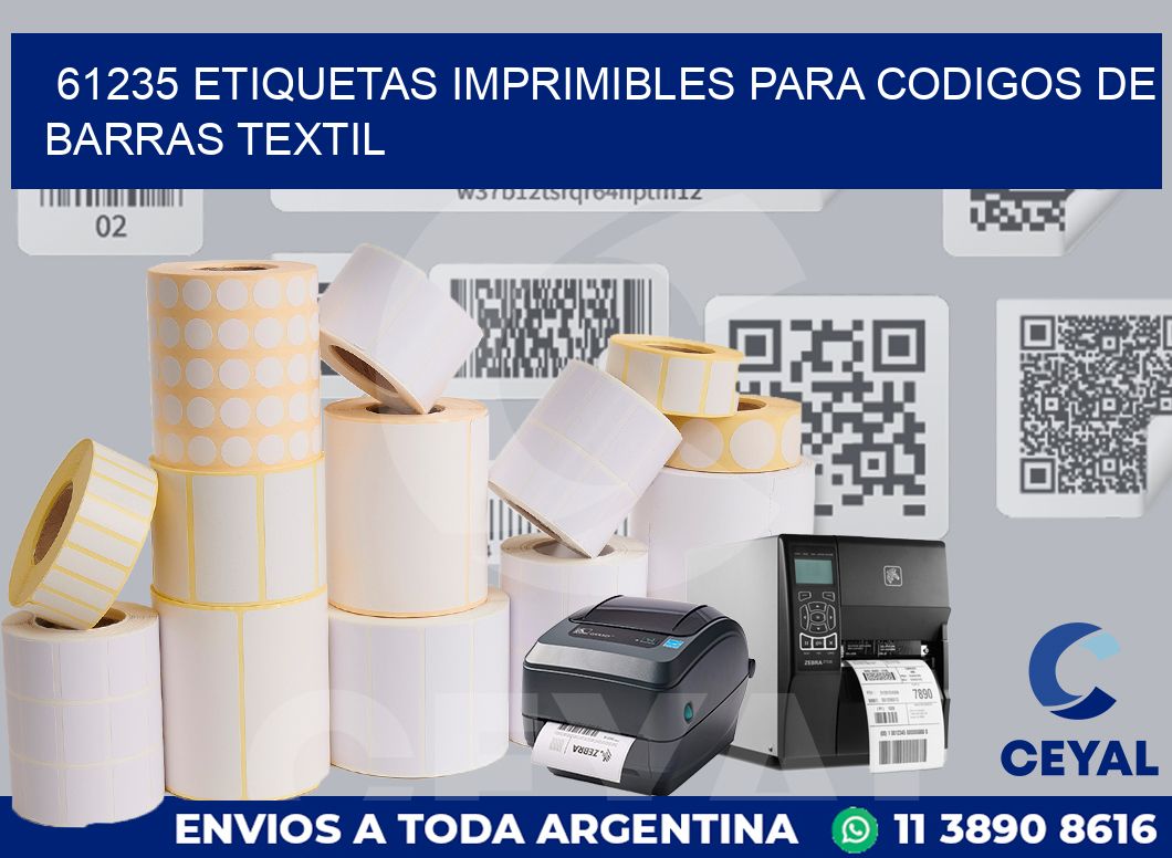 61235 ETIQUETAS IMPRIMIBLES PARA CODIGOS DE BARRAS TEXTIL