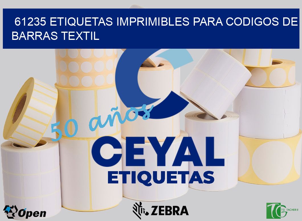 61235 ETIQUETAS IMPRIMIBLES PARA CODIGOS DE BARRAS TEXTIL