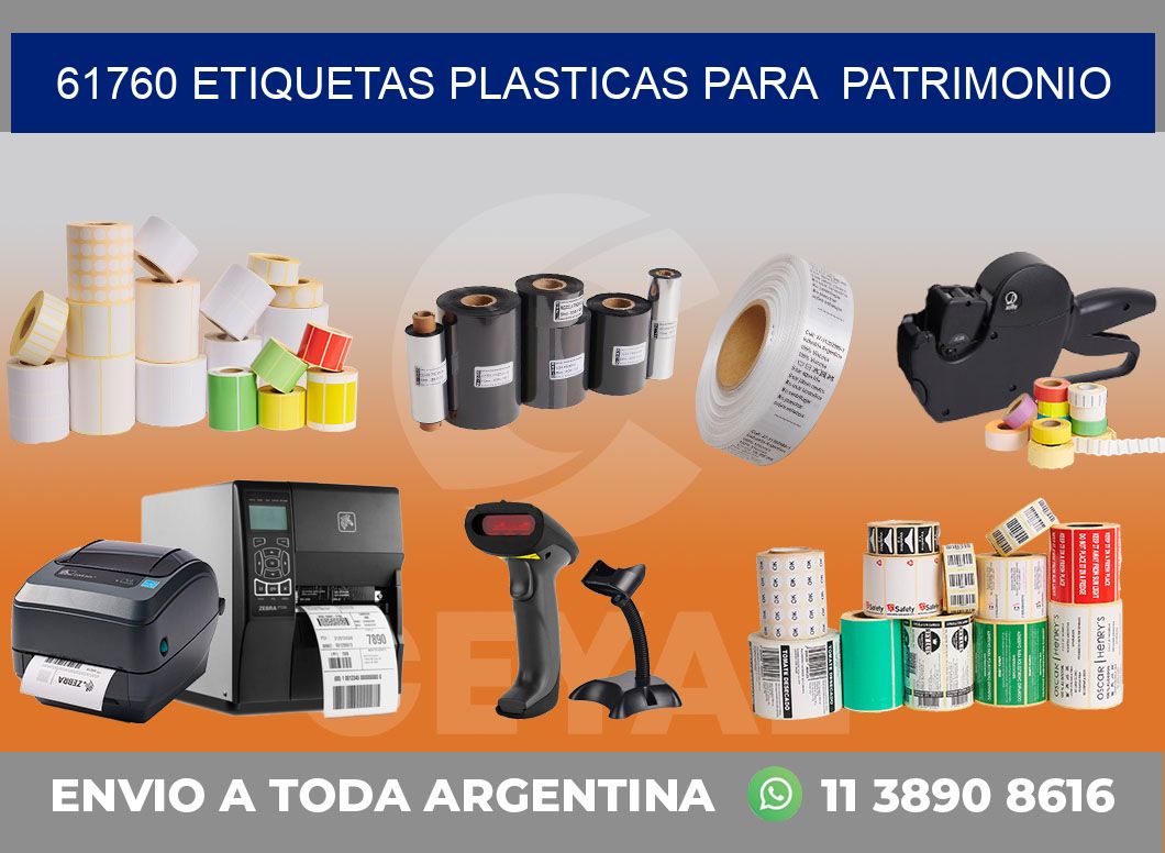 61760 ETIQUETAS PLASTICAS PARA  PATRIMONIO