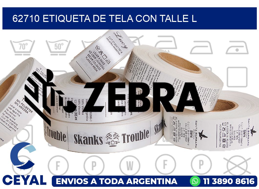 62710 ETIQUETA DE TELA CON TALLE L