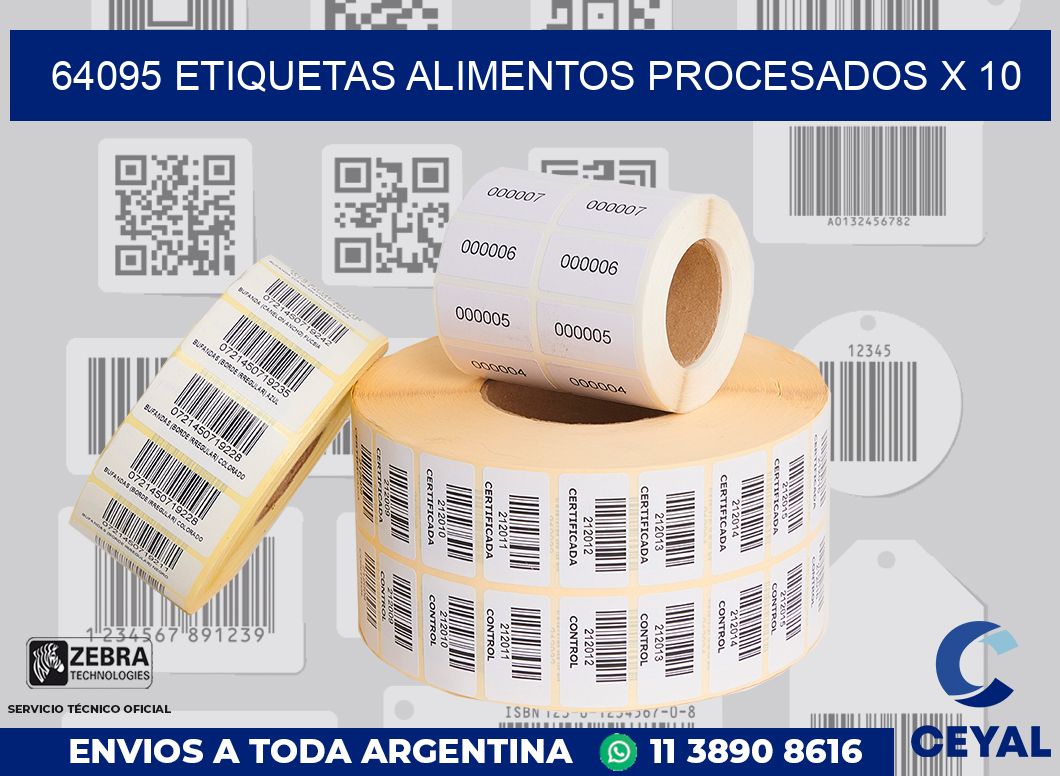 64095 etiquetas alimentos procesados x 10