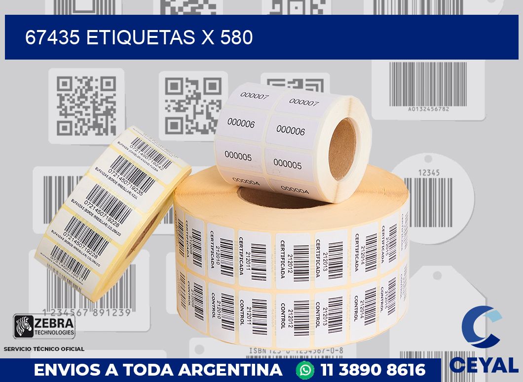 67435 Etiquetas x 580