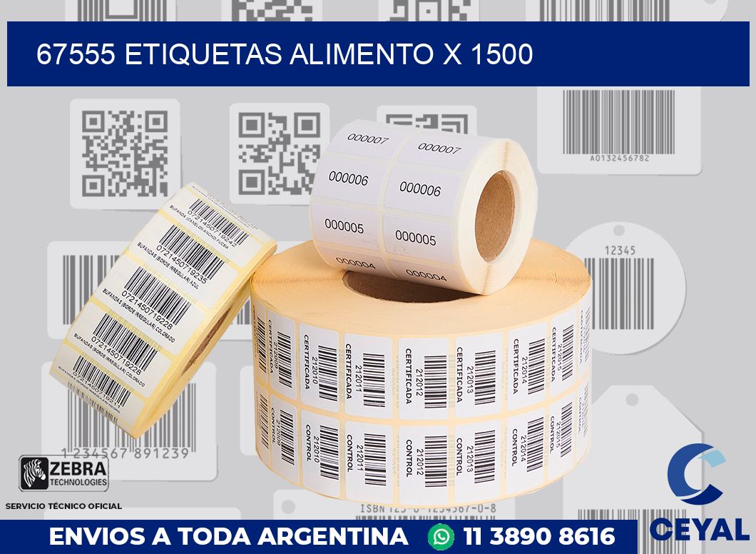 67555 etiquetas alimento x 1500