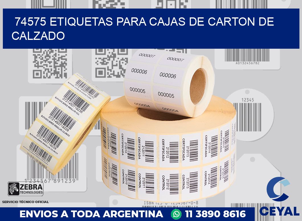 74575 ETIQUETAS PARA CAJAS DE CARTON DE CALZADO