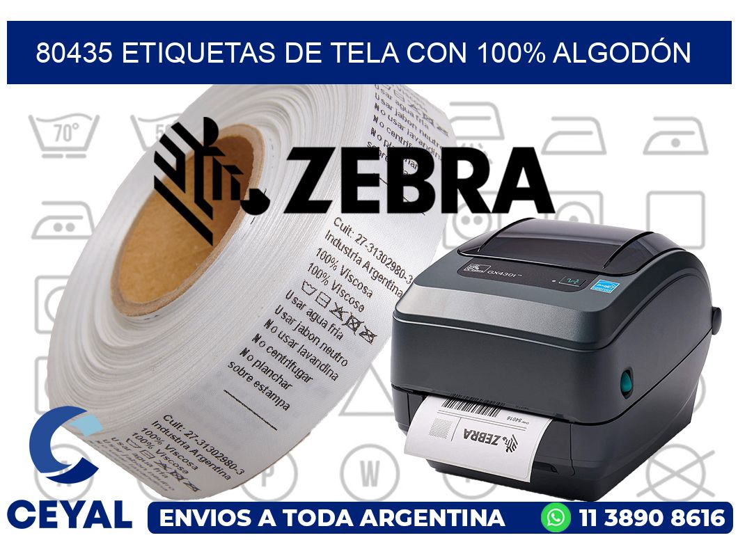 80435 ETIQUETAS DE TELA CON 100% ALGODÓN