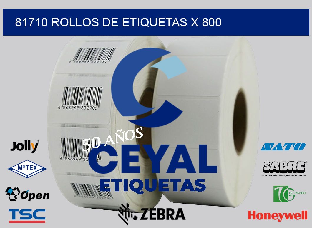 81710 rollos de etiquetas x 800