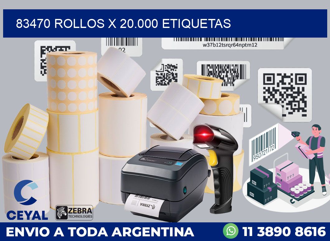 83470 Rollos x 20.000 etiquetas