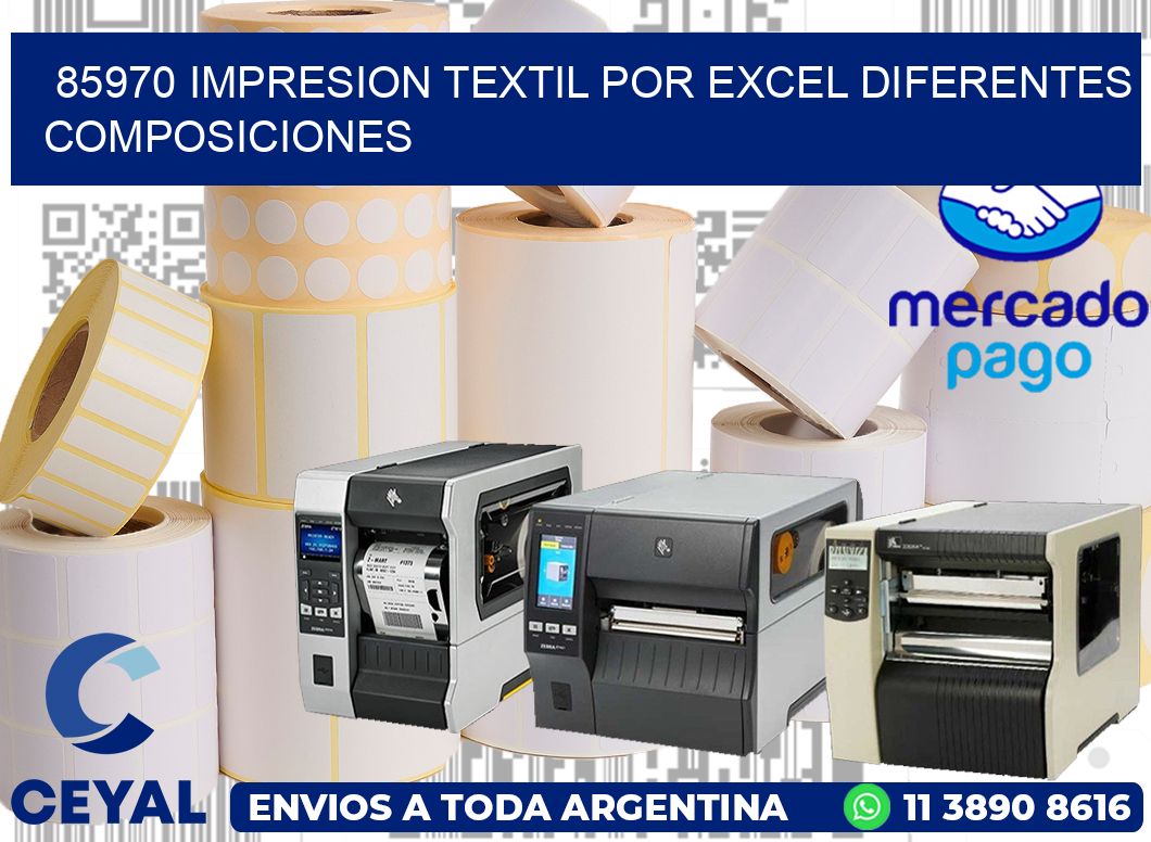 85970 IMPRESION TEXTIL POR EXCEL DIFERENTES COMPOSICIONES