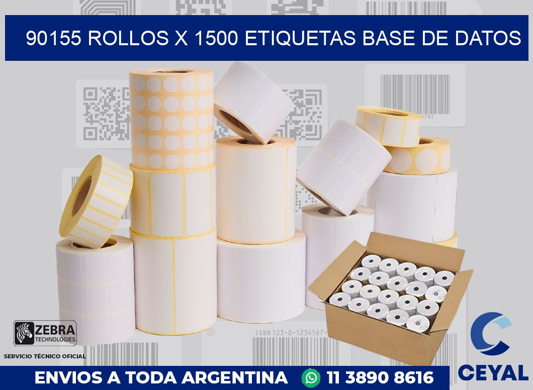 90155 Rollos x 1500 etiquetas base de datos