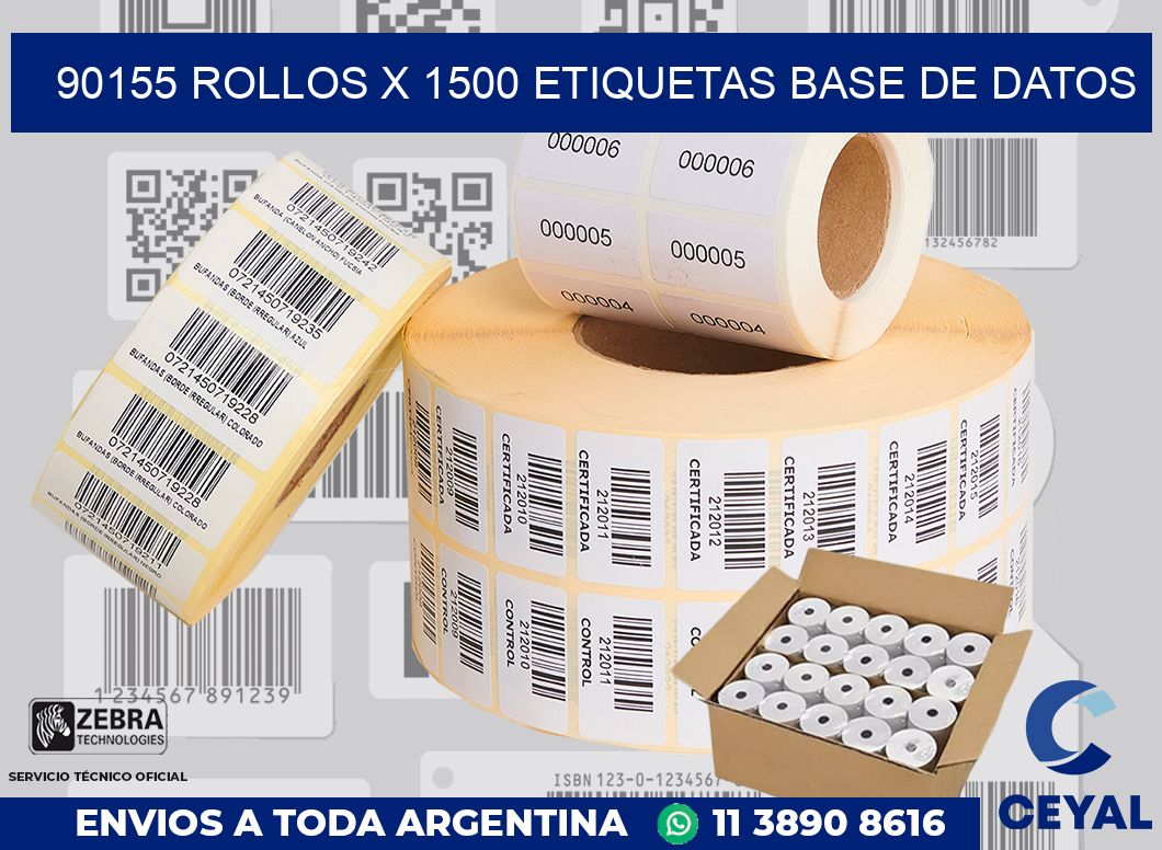 90155 Rollos x 1500 etiquetas base de datos