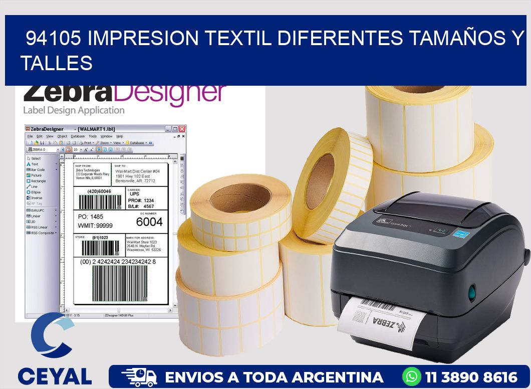 94105 IMPRESION TEXTIL DIFERENTES TAMAÑOS Y TALLES