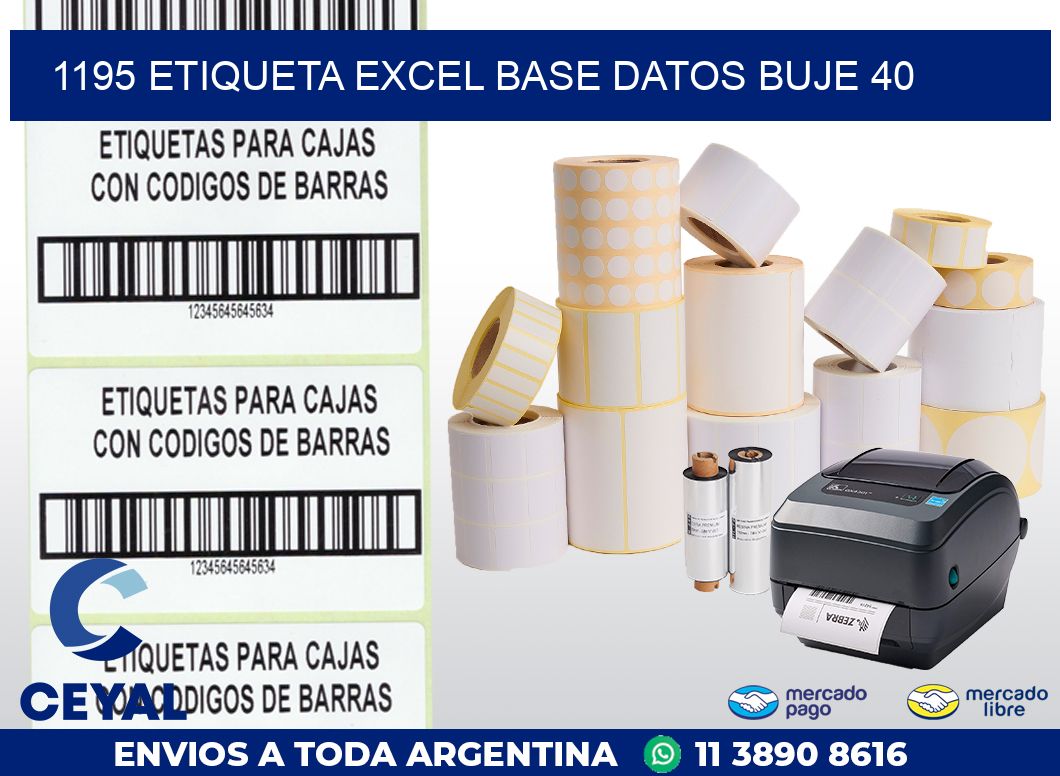 1195 etiqueta excel base datos buje 40