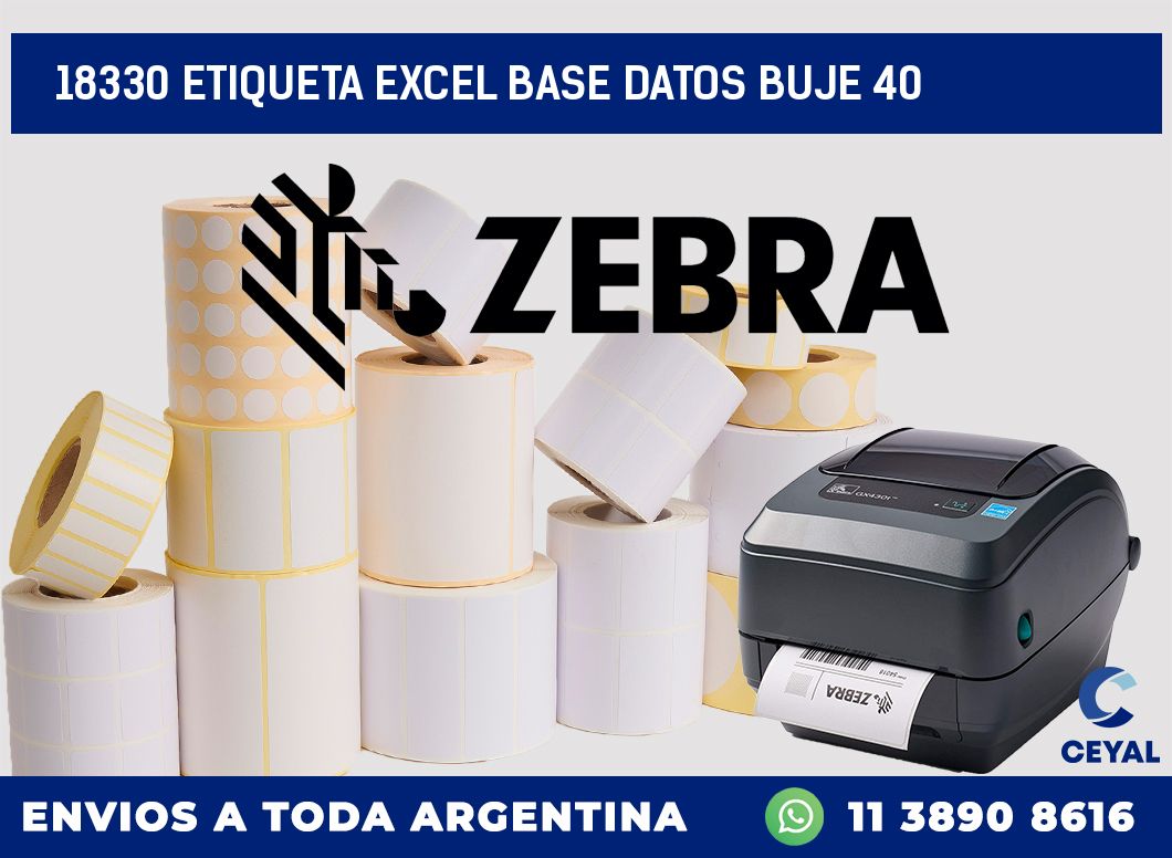 18330 etiqueta excel base datos buje 40