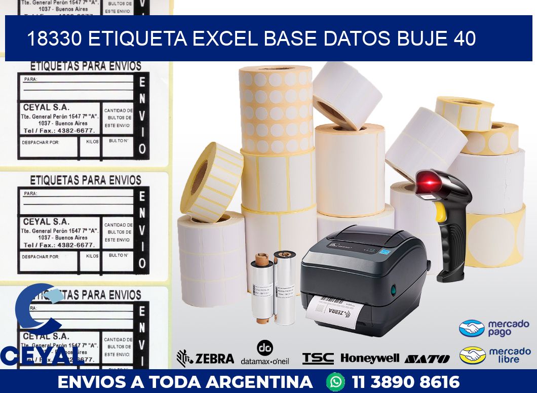 18330 etiqueta excel base datos buje 40