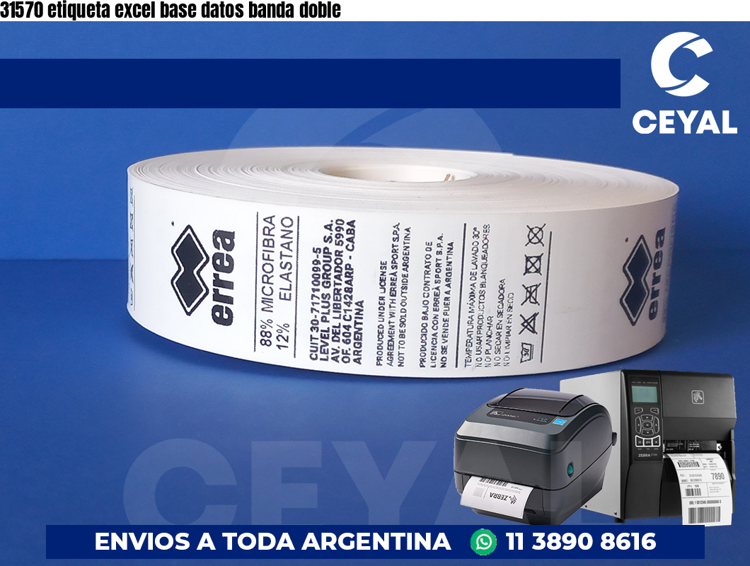 31570 etiqueta excel base datos banda doble