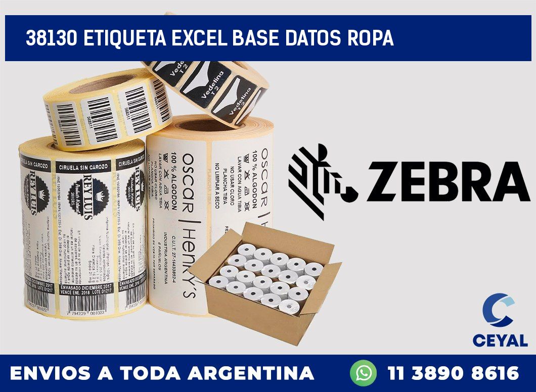 38130 etiqueta excel base datos ropa