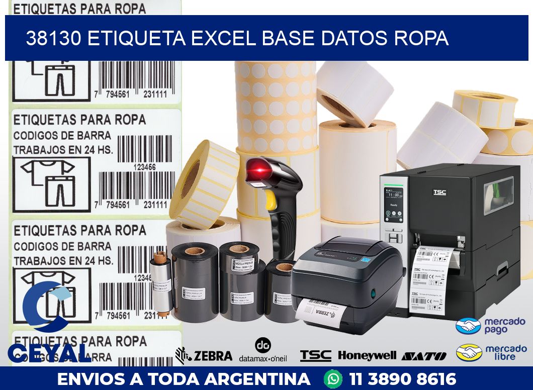 38130 etiqueta excel base datos ropa