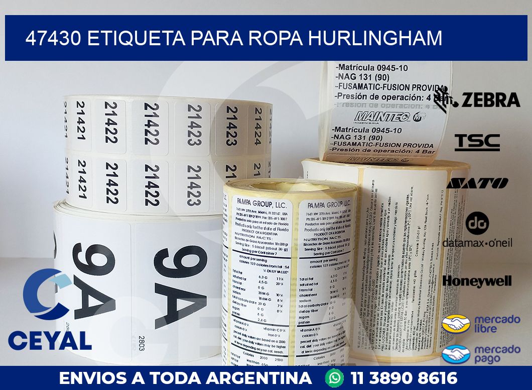 47430 ETIQUETA PARA ROPA HURLINGHAM