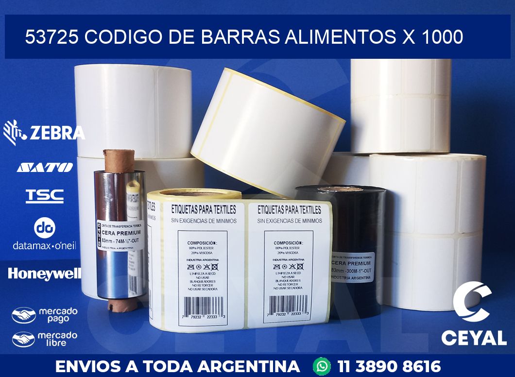 53725 CODIGO DE BARRAS ALIMENTOS x 1000