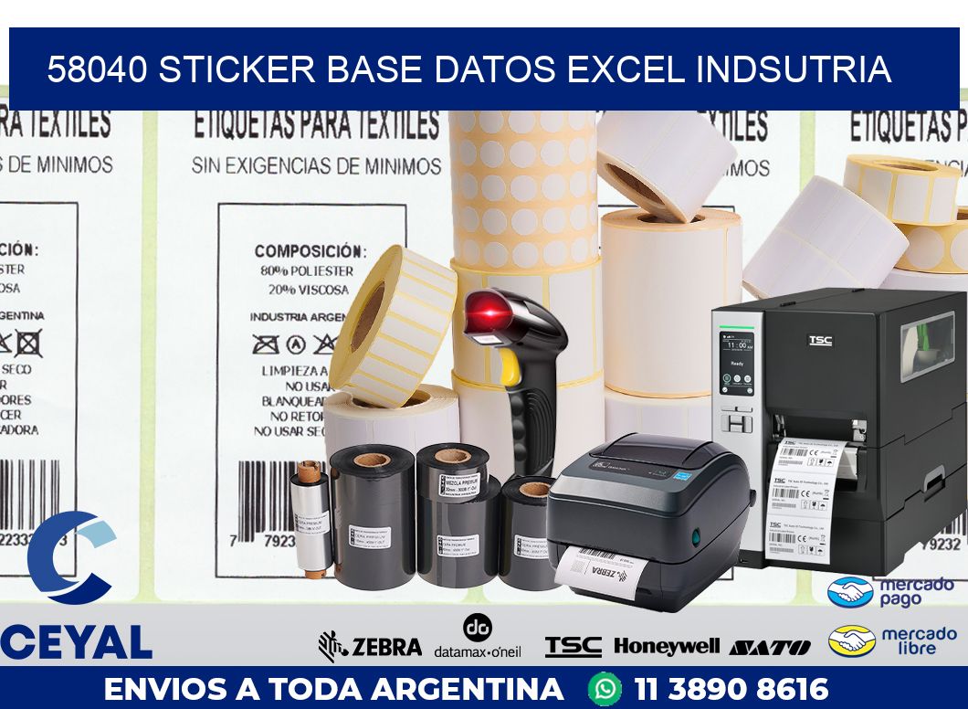 58040 sticker base datos excel indsutria