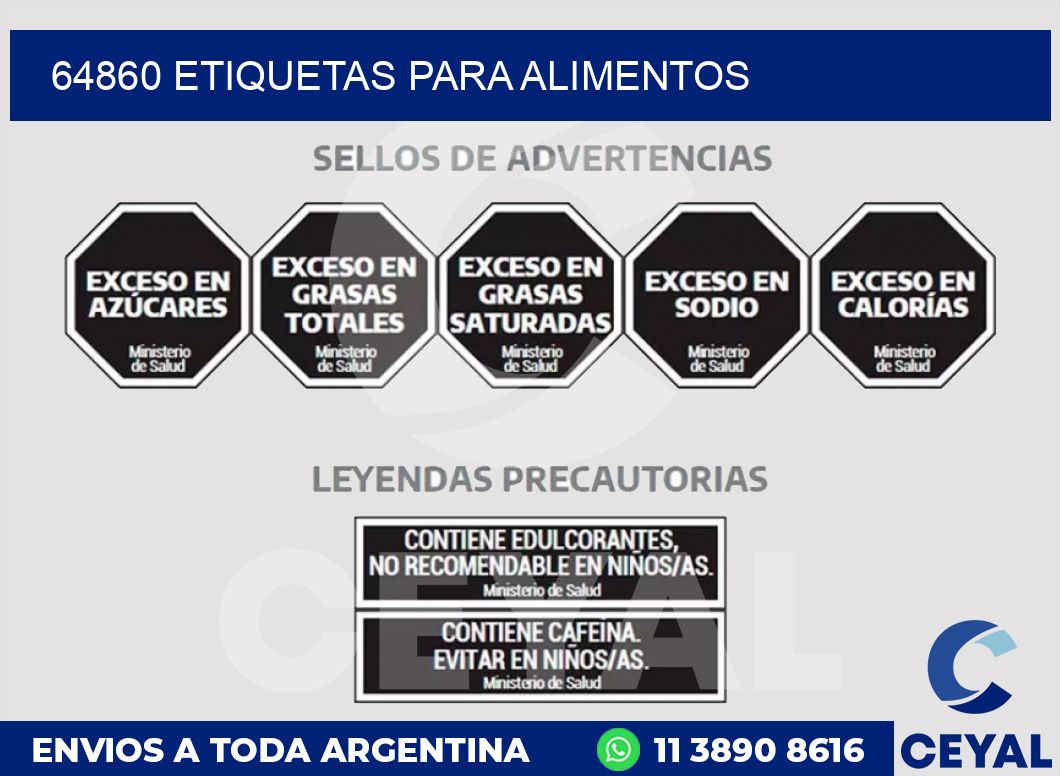 64860 ETIQUETAS PARA ALIMENTOS