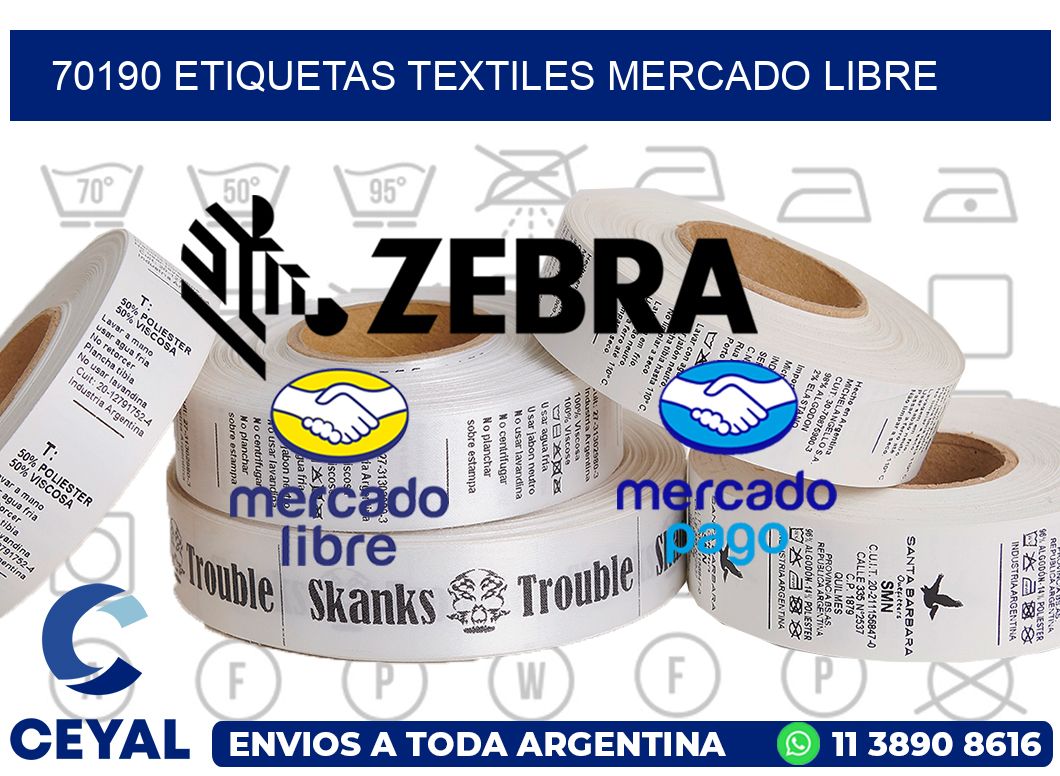 70190 ETIQUETAS TEXTILES MERCADO LIBRE